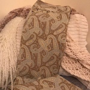 Tommy Hilfiger Paisley Pants in Blue, Cream & Tan EUC